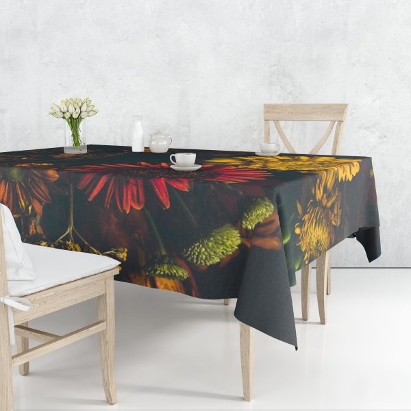 Dark Orange Florals - Table Cloth