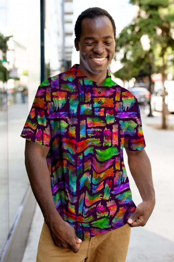 Abstract Blocks - Mens Golf Shirt