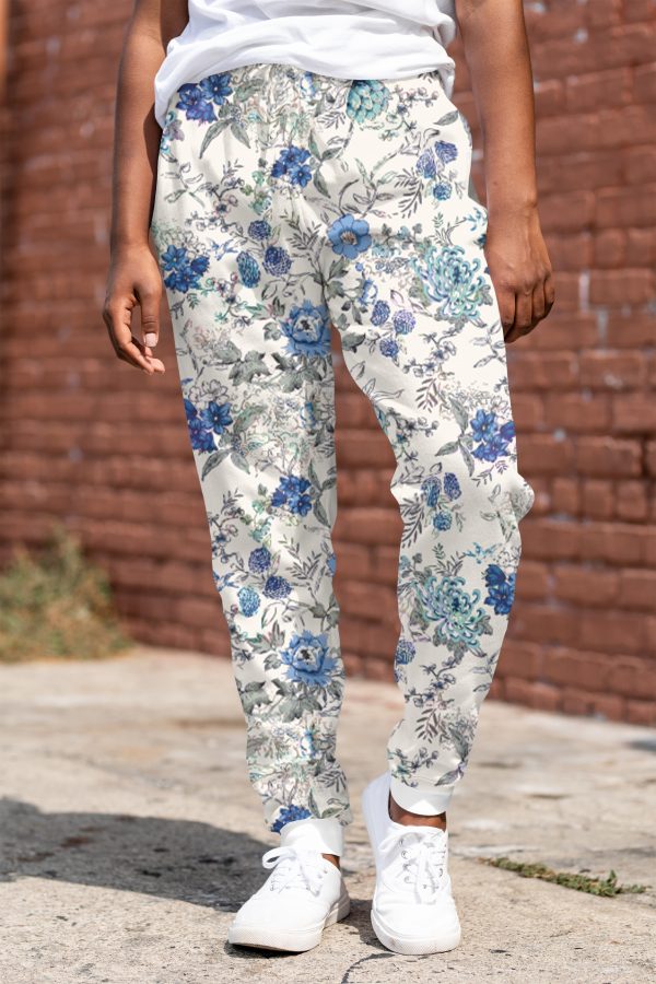 Blue Floral - Ladies Sweatpants