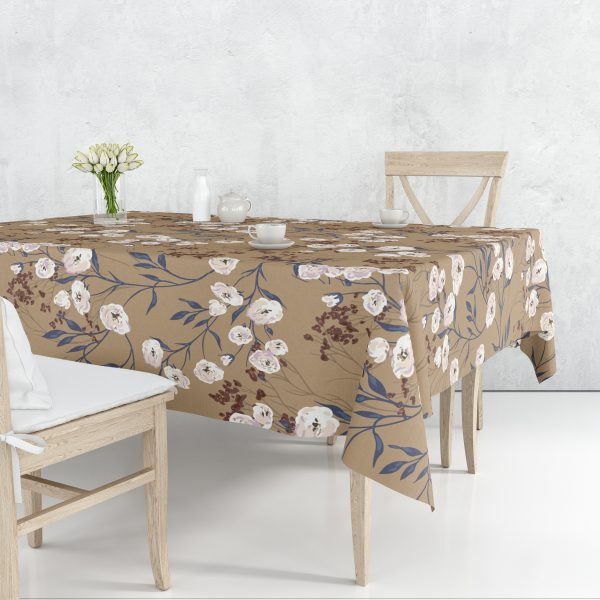 Brown Floral - Table Cloth