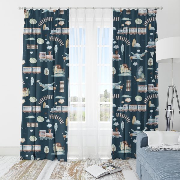 Planes and Trains - Custom Curtains