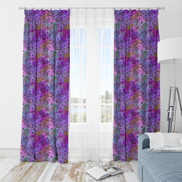 Purple Floral - Custom Curtains